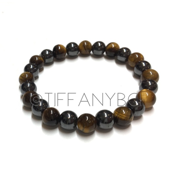 Stone Hematite Tiger Eye Bracelet - Picture 4 of 9